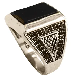 انگشتر نقره مردانه مدل عقیق اسپرت MS9056