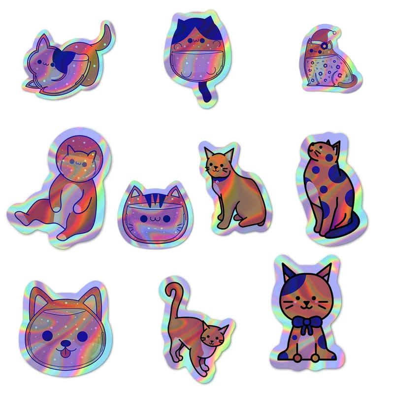 استیکر لپ تاپ  مندیکس طرح گربه کد 5310 مجموعه 10 عددی