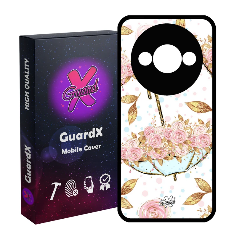 کاور گارد ایکس طرح Flower مدل قاب Glass10107 مناسب برای گوشی موبایل شیائومی Redmi A3 4G/ A3X 4G/ Poco C61