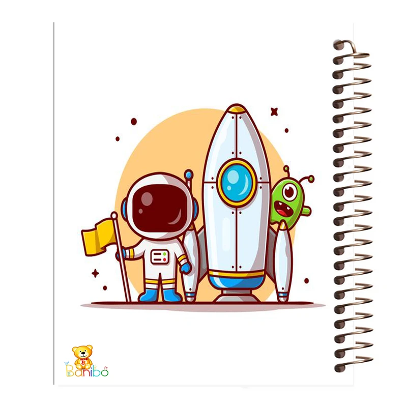 دفتر مشق 100 برگ بانیبو طرح  ادم فضایی کد 523