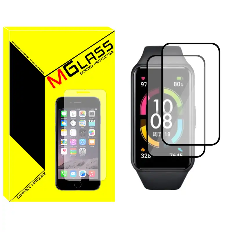 محافظ صفحه نمایش نانو ام گلس مدل NMG مناسب برای ساعت هوشمند آنر Band 6 بسته دو عددی