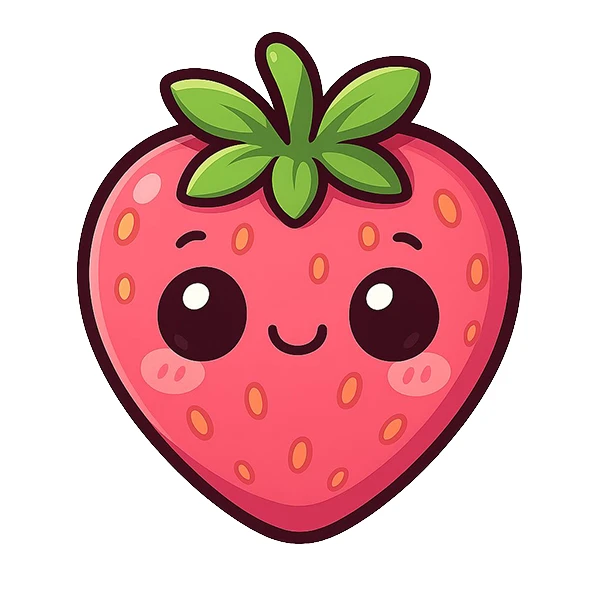 استیکر پارچه و لباس پاد آفرین طرح کارتونی توت فرنگی کد 5421