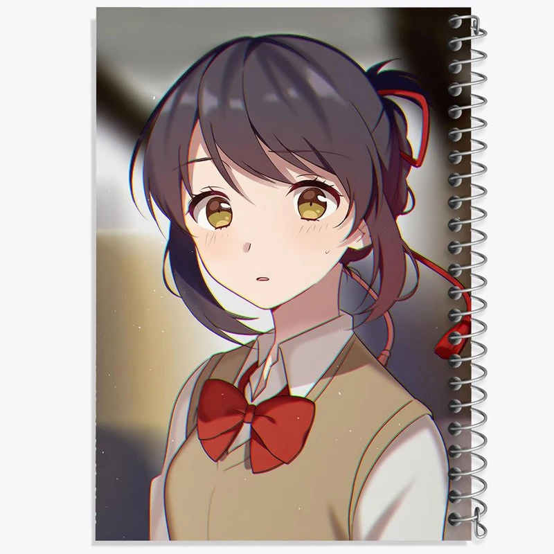 دفتر شطرنجی 50 برگ خندالو طرح میتسویا میامیزو انیمه یورنیم Your Name کد 16296