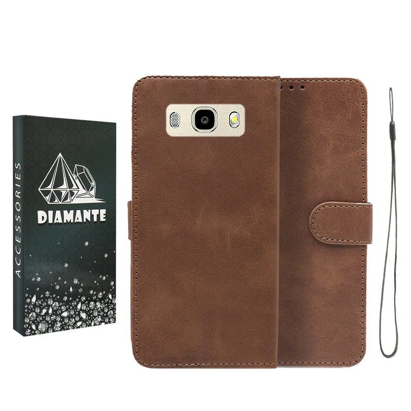 کیف کلاسوری دیامانته مدل Bandaviz Bk مناسب برای گوشی موبایل سامسونگ Galaxy J710 / J7 2016 به همراه بند آویز