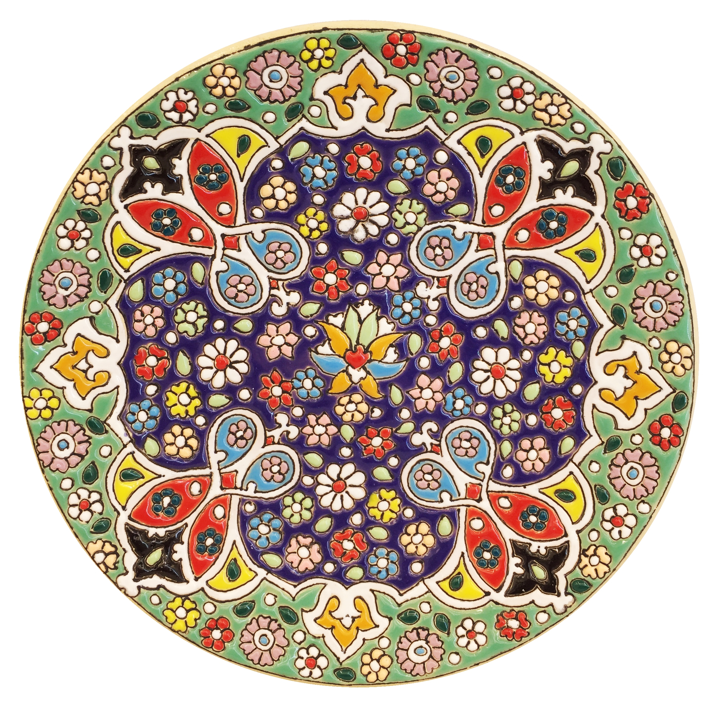 بشقاب میناکاری سفالی زمانیان کد ZMN15032