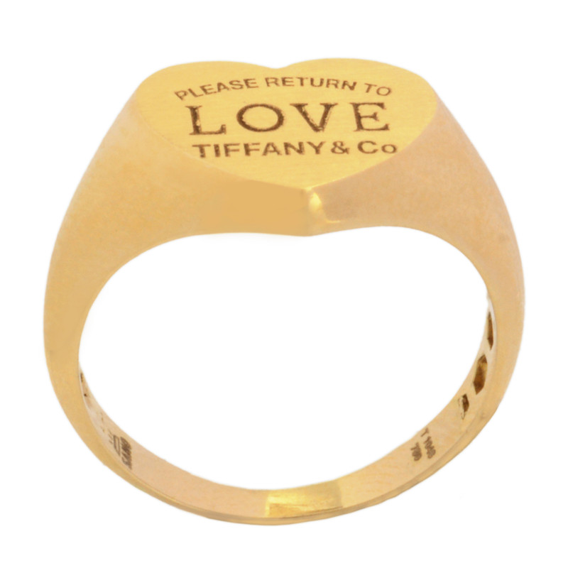 انگشتر طلا 18 عیار زنانه با طرح تیفانی طلای مستجابی مدل قلب کد T1048  سایز 56