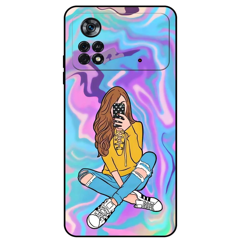 کاور مگافون طرح دخترانه مدل 7592 مناسب برای گوشی موبایل شیائومی Poco X4 Pro 5G