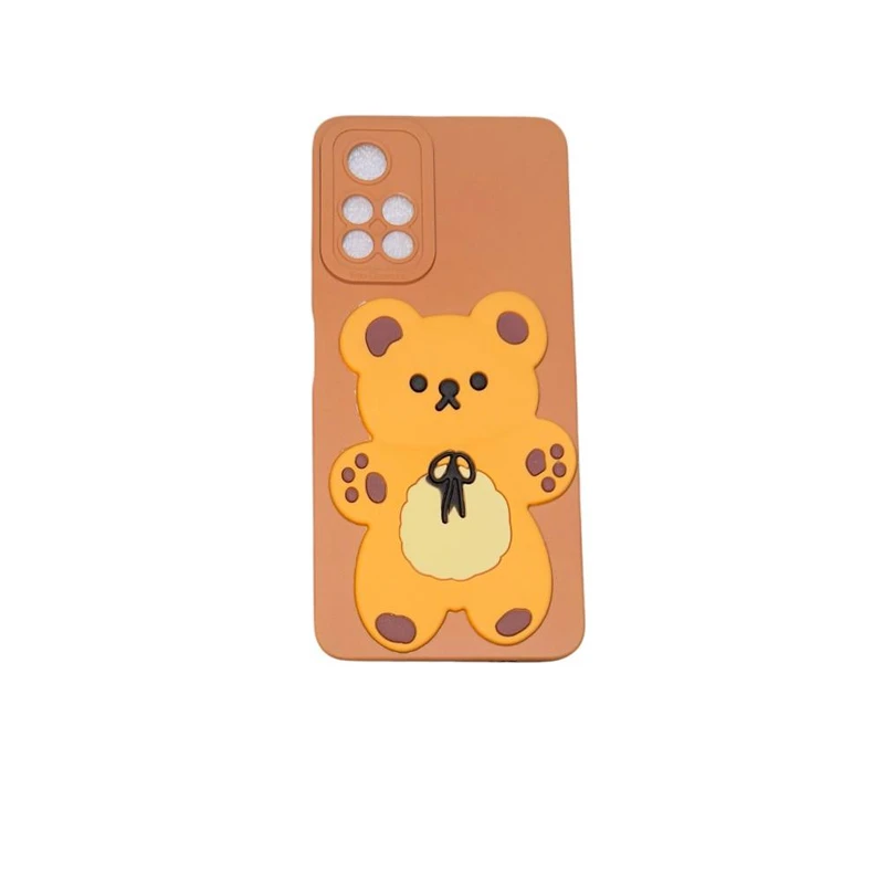 کاور طرح خرس مدل سیلیکونی کد Bear66 مناسب برای گوشی موبایل شیائومی Redmi note 11/ note 11 S