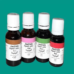  رنگ خوراکی قرمز و سبز وصورتی و قهوه ای آمیتیدا - 200 گرم بسته 4 عددی