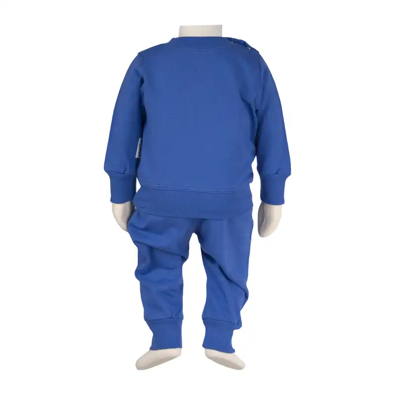 ست سویشرت و شلوار نوزادی آدمک مدل دایناسور کد 117361 رنگ آبی کاربنی