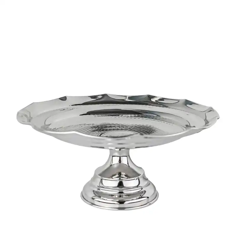 شیرینی خوری مسی مدل دیبا کرومی کد alast0127