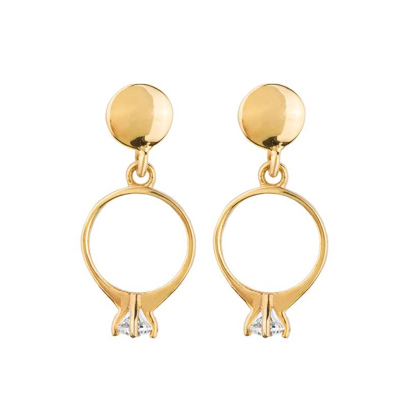 گوشواره طلا 18 عیار زنانه کاکامی کد 185