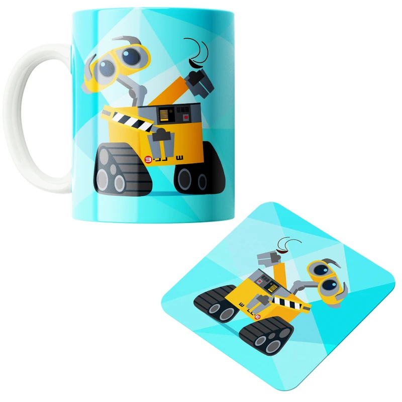 ماگ پاد آفرین مدل انیمیشن وال ایی کد z113 به همراه زیر لیوانی