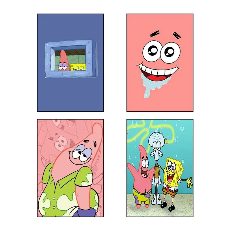 تابلو شاسي کارنيکا طرح باب اسفنجی spong bob کد 56041 مجموعه 4 عددی