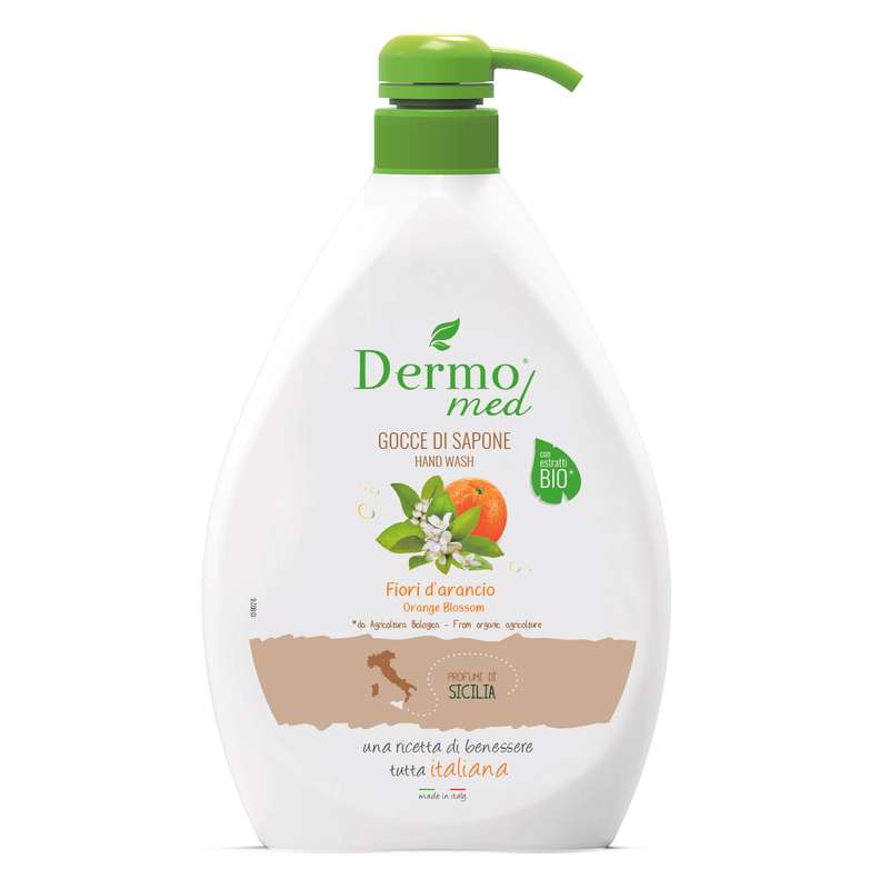 صابون مایع درمومد مدل شکوفه پرتقال و عطر سیسیلی حجم 600 میلی لیتر