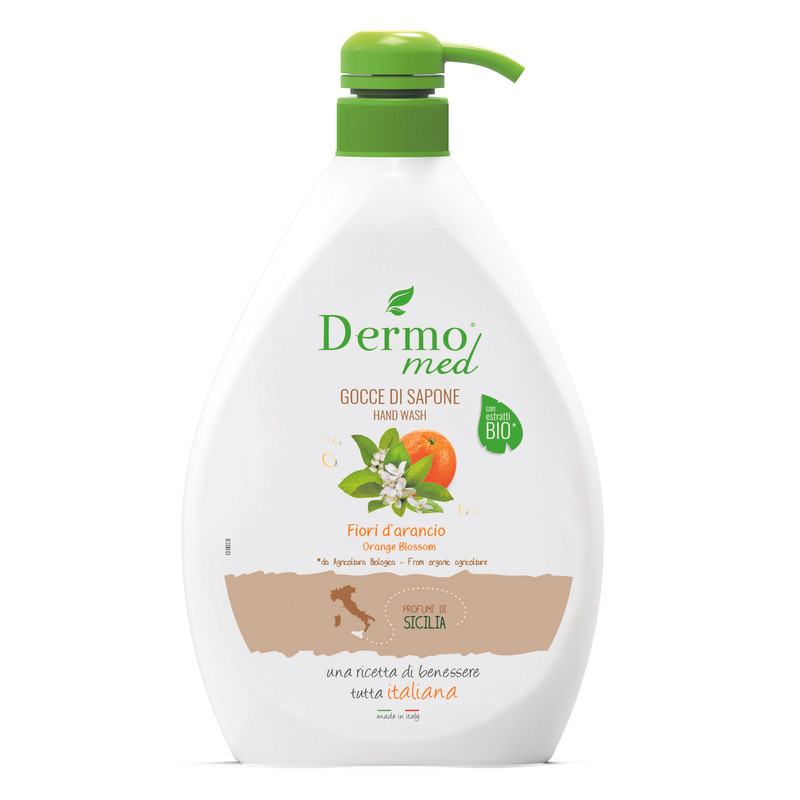 صابون مایع درمومد مدل شکوفه پرتقال و عطر سیسیلی حجم 600 میلی لیتر