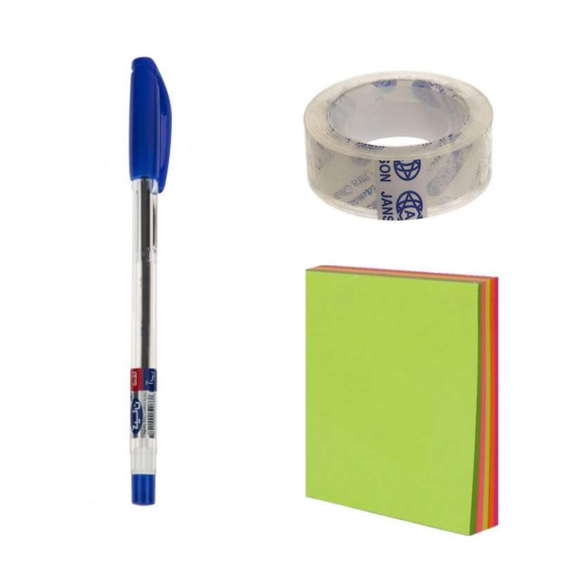 خودکار کیان مدل شقایق کد 101 به همراه کاغذ یادداشت چسب دار و چسب نواری