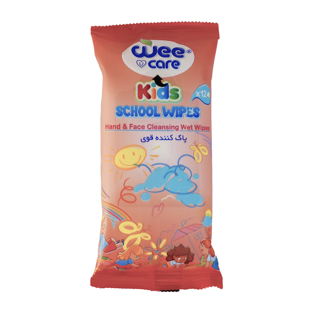 دستمال مرطوب کودک وی کر مدل جیبی Kids Wipes بسته 12 عددی