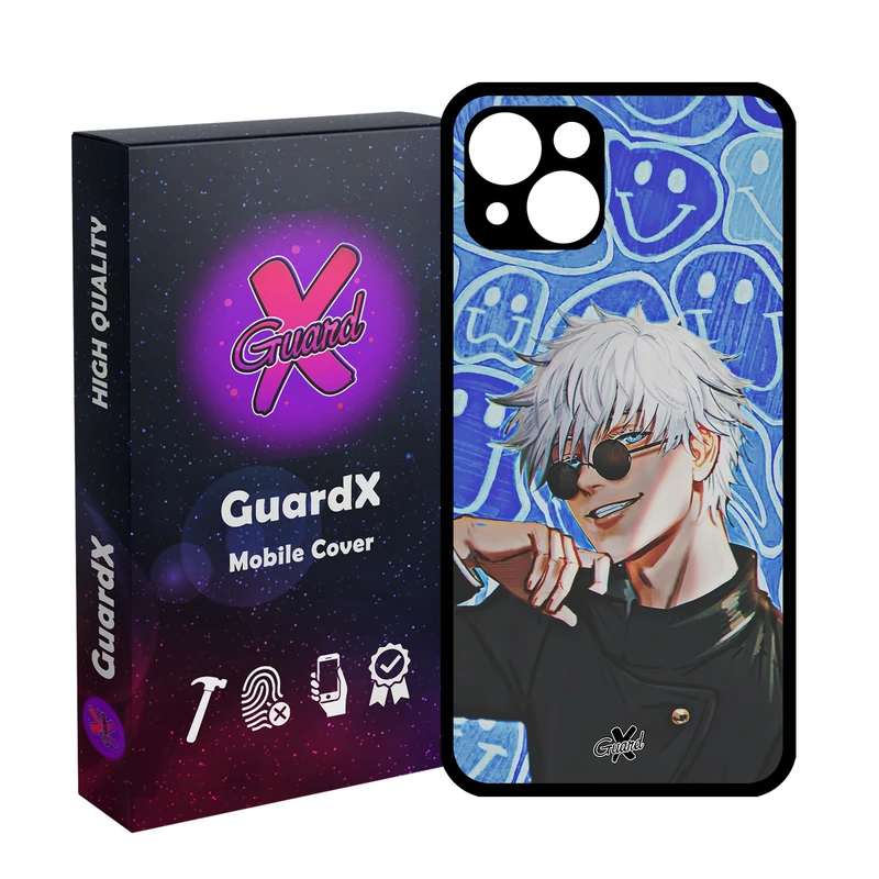 کاور گارد ایکس طرح ساتورو گوجو انیمه مدل Glass10552 مناسب برای گوشی موبایل اپل iPhone 13