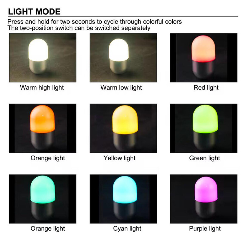 چراغ کمپینگ و چراغ خواب شارژی مدل CH-23059 RGB