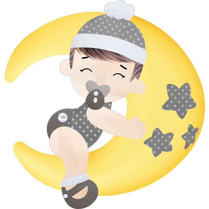 استیکر چوبی کودک بتابی مدل کودک و ماه کد 5032