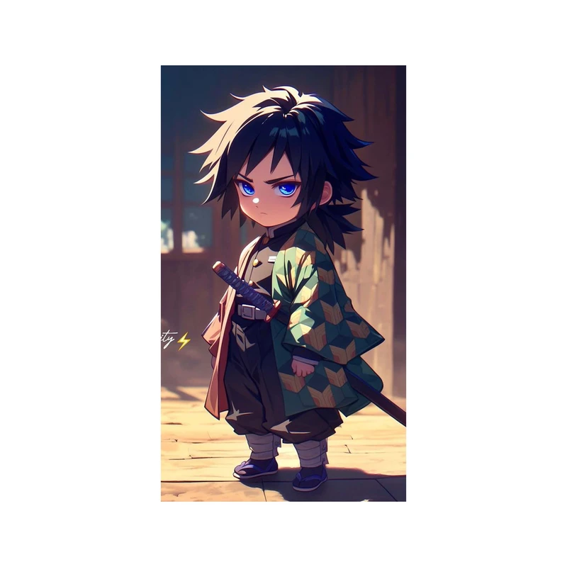 استیکر لپ تاپ و موبایل مدل انیمه طرح demon slayer Giyu Tomioka کد 1814