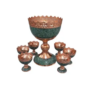 ست آجیل خوری  7 پارچه فیروزه کوبی کد pp711