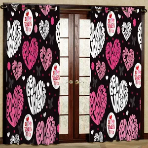   پرده مدل طرح دار قلبی مخمل پانچی کد 2221 سایز 140x280 سانتی متر