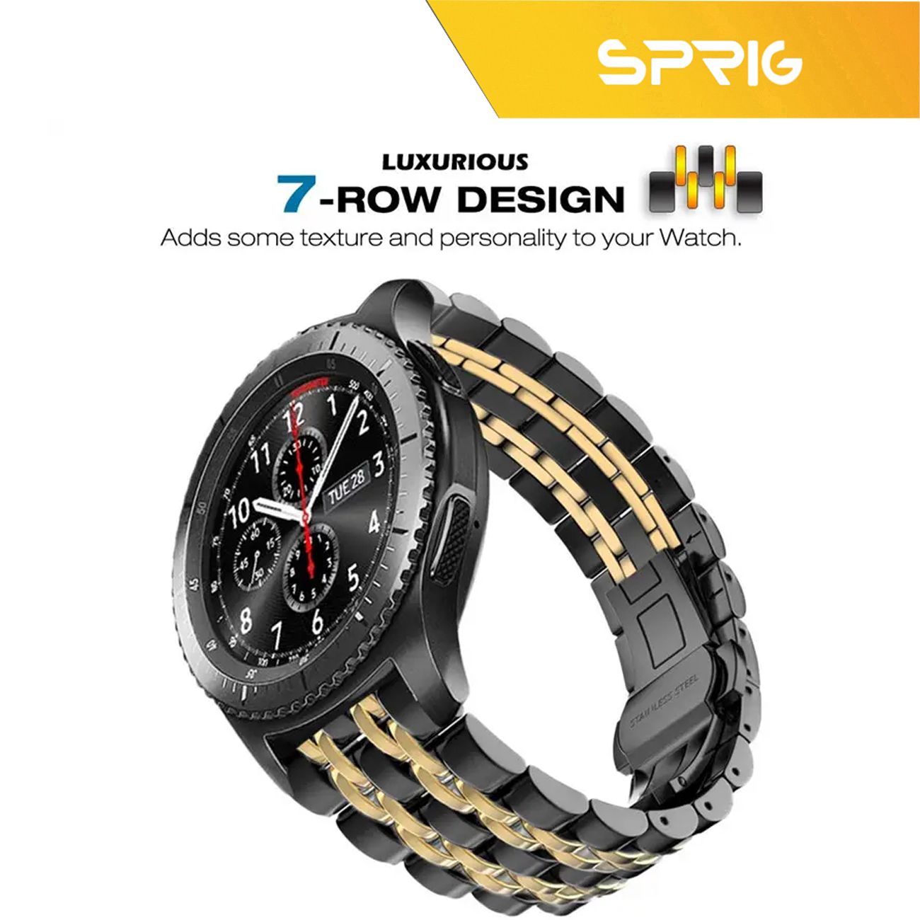 بند اسپریگ مدل 7Bid Luxury مناسب برای ساعت هوشمند سامسونگ Galaxy Watch Active 2 40mm / Active 2 44mm / Watch 3 size 41mm / Galaxy Watch 4 40mm / watch 4 42mm / watch 4 44mm / watch 4 46mm -  - 8