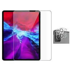 محافظ صفحه نمایش شیشه ای مدل T-P مناسب برای تبلت اپل iPad Pro 12.9 Inch 2022 به همراه محافظ لنز دوربین بسته 2 عددی