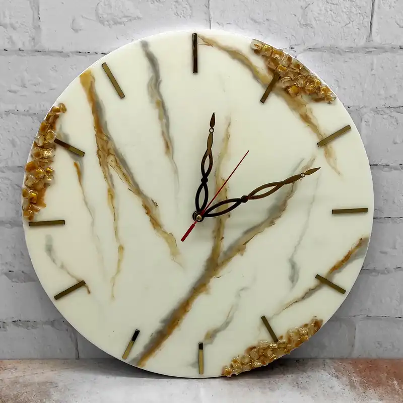 ساعت دیواری رزینی طرح سنگ کد 40