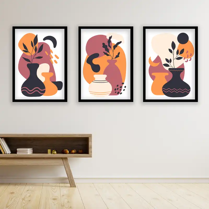 تابلو مدل مینیمال دکوراتیو کد LA-G30141 مجموعه 3 عددی