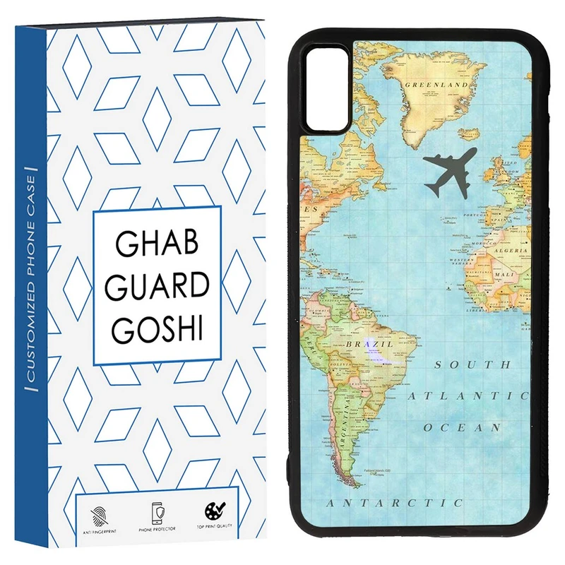 کاور قاب گارد گوشی طرح نقشه جهان کد TPU-057 مناسب برای گوشی موبایل اپل Iphone XS MAX/ Iphone X MAX
