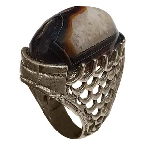 انگشتر نقره مردانه مدل عقیق سلیمانی حجرالسلطان اصل ASH2026