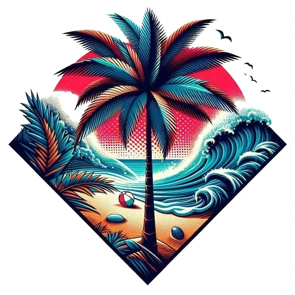 استیکر پارچه و لباس پاد آفرین طرح منظره دریا کد 3243