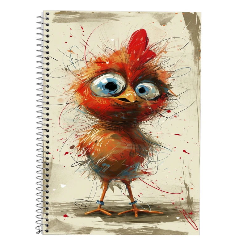 دفتر زبان 50 برگ مدوپد مدل سه خط طرح جوجه کد DF14679