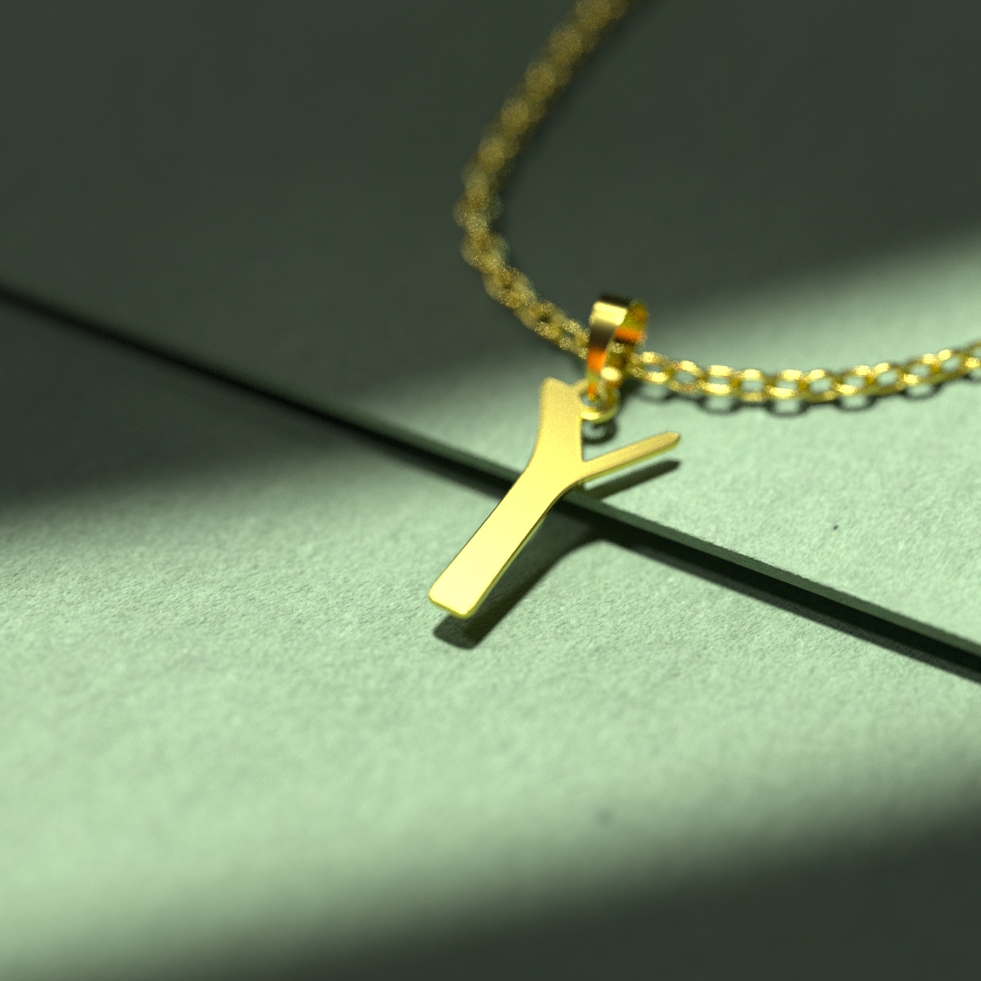 گردنبند طلا 18 عیار زنانه مدوپد مدل حرف Y کد H3-1-1233