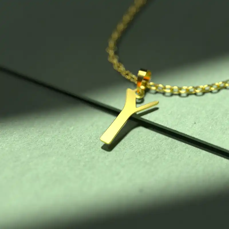 گردنبند طلا 18 عیار زنانه مدوپد مدل حرف Y کد H3-1-1233