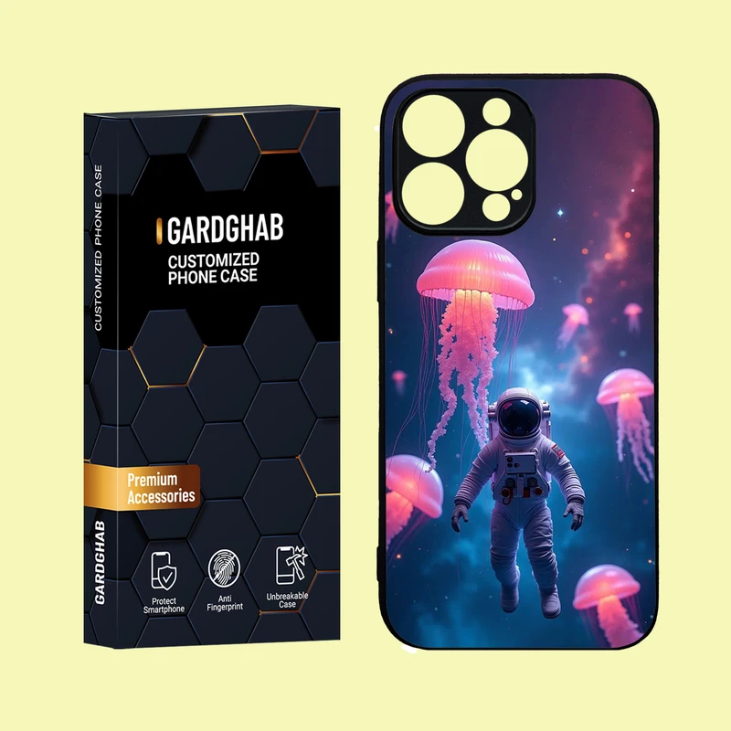 کاور گارد قاب مدل دور ژله ای پشت گلس کهکشان  مناسب برای گوشی موبایل  اپل  iPhone 16 Pro Max