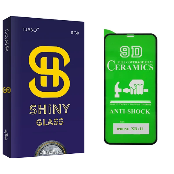 محافظ صفحه نمایش 9D آتوچبو مدل Shiny Glass مناسب برای گوشی موبایل اپل iphone XR / 11