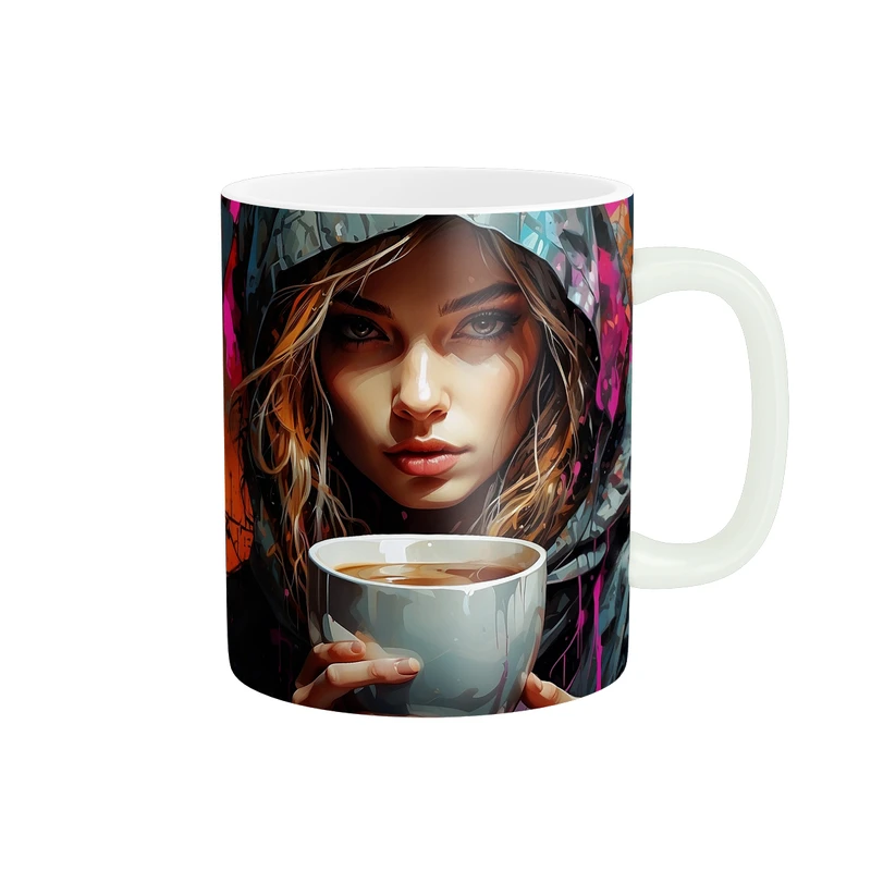 ماگ پاد آفرین طرح دخترانه مدل فنجون اسپرسو کد 1670