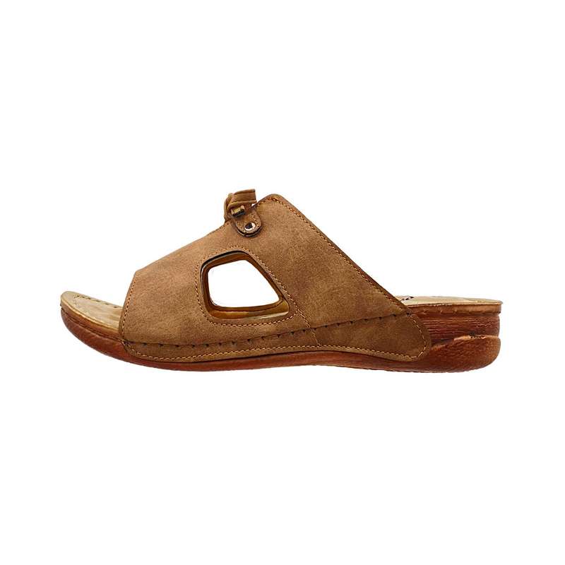 دمپایی زنانه مدل ملودی رنگ نسکافه ایی