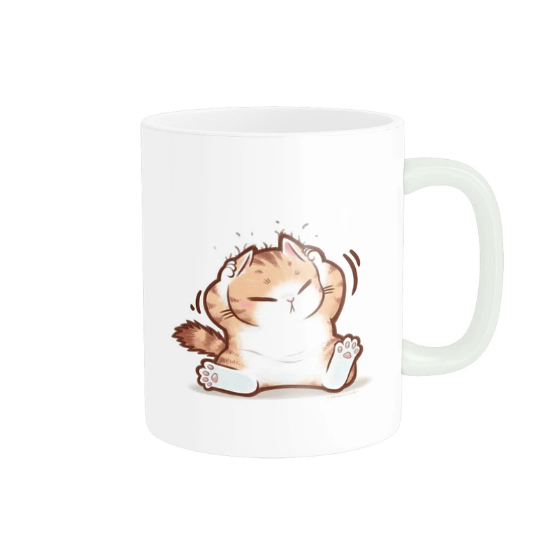 ماگ پاد آفرین مدل گربه فانتزی بامزه طرح کارتونی کیوت کد 1630