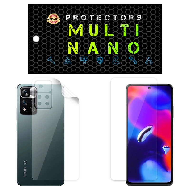 محافظ صفحه نمایش مولتی نانو مدل X-SFT مناسب برای گوشی موبایل شیائومی Redmi Note 11 Pro China به همراه محافظ پشت