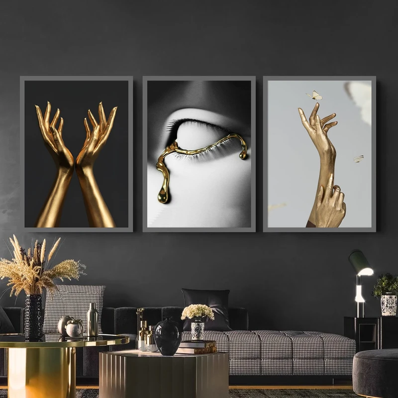 تابلو بکلیت طرح دکوری و دکوراتیو سبک مدرن و لوکس  مدل SI-bu3780 مجموعه 3 عددی مدل SI-bu3780