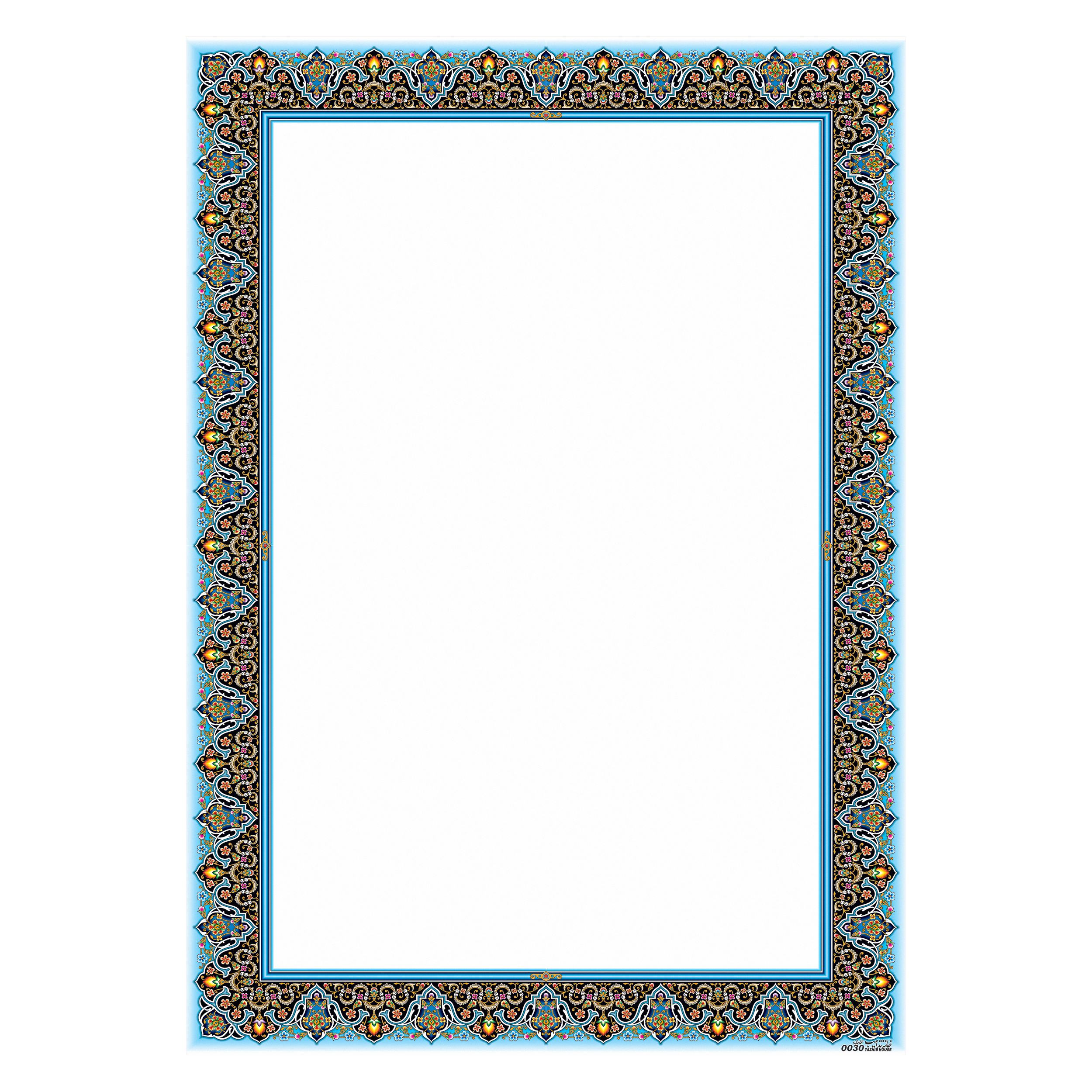 کاغذ تذهیب A4 خانه تذهیب طرح ماهی کد 0030 بسته 20 عددی