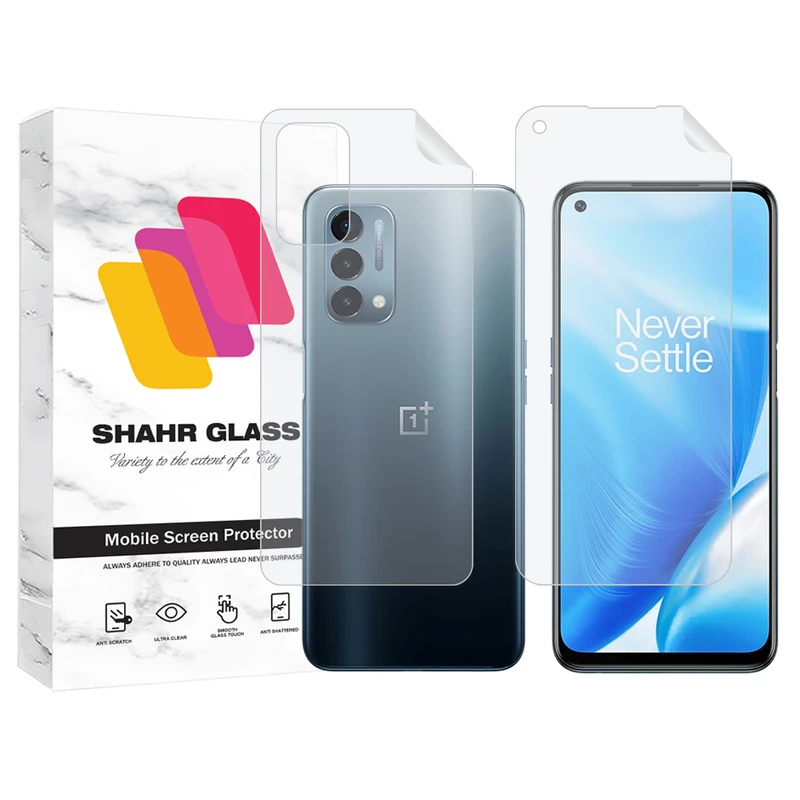 محافظ صفحه نمایش شهر گلس مدل MTNANFBSH مناسب برای گوشی موبایل وان پلاس Nord N200 5G به همراه محافظ پشت گوشی
