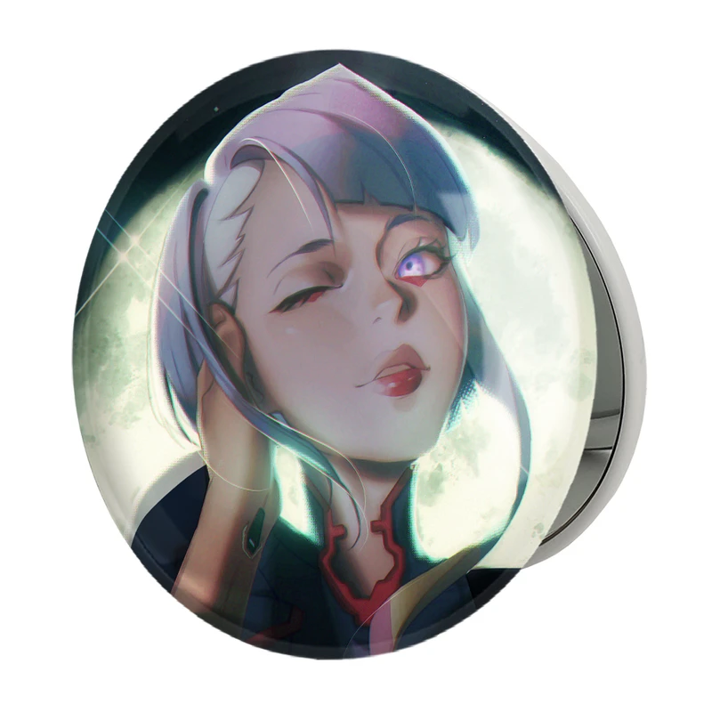 آینه جیبی خندالو طرح لوسی انیمه سایبرپانک مدل تاشو کد 24003 