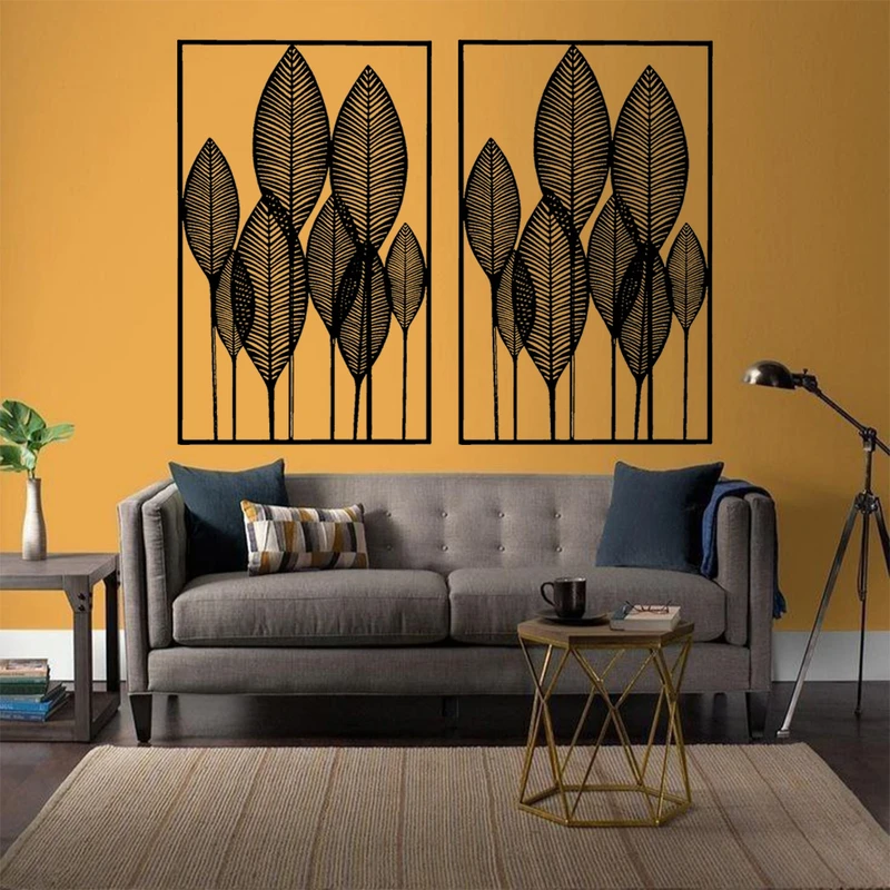 استیکر مدل چوبی طرح برگ کد S37 مجموعه 2 عددی