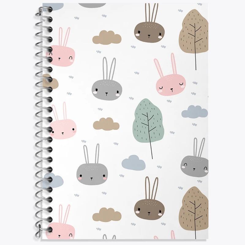 دفتر زبان 50 برگ خندالو مدل سه خط طرح خرگوش بامزه کد N373